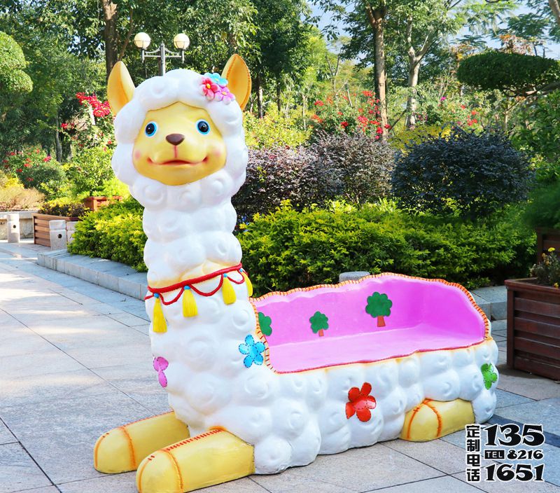戶(hù)外羊駝玻璃鋼卡通動(dòng)物休閑座椅雕塑 戶(hù)外羊駝玻璃鋼卡通動(dòng)物休閑座椅雕塑