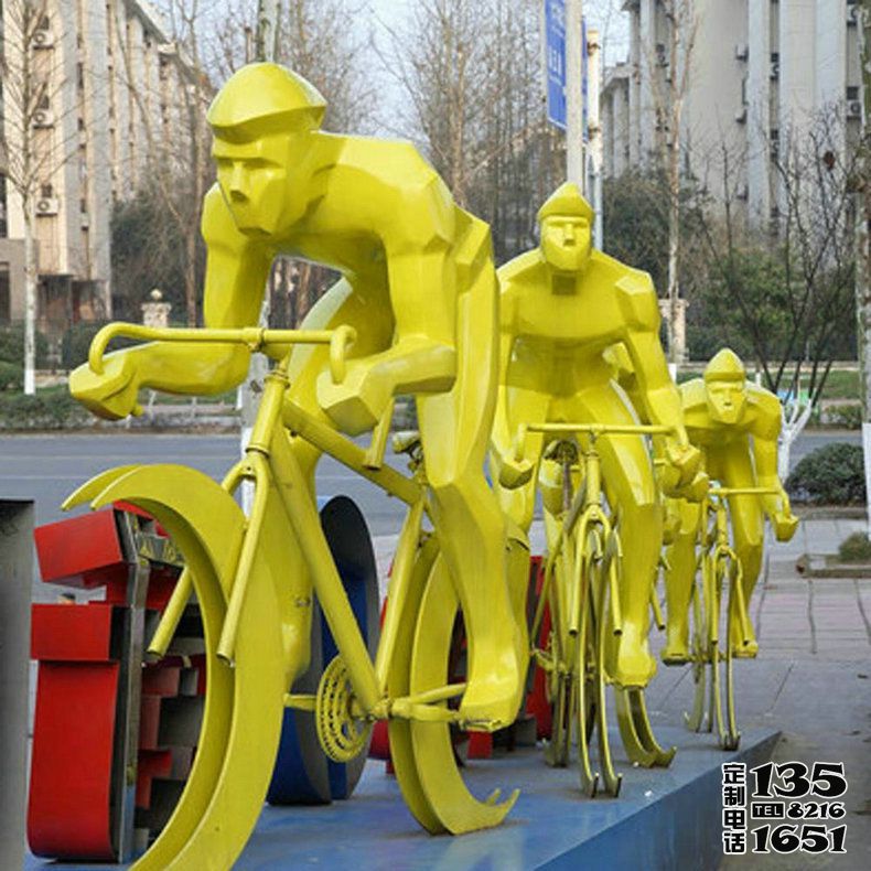 街道玻璃鋼抽象幾何運(yùn)動競技騎自行車雕塑 街道玻璃鋼抽象幾何運(yùn)動競技騎自行車雕塑